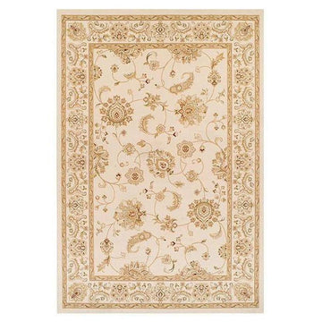 Kendra 2330 X Traditional Persian Classic Floral Vine Bordered Durable Easy-Care Low Profile Short Pile Ivory/Beige Rug-Melrose-Rug Love - The Most Loved Rug Store